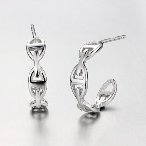 Fashion 925 sterling silver hollow hoop earrings