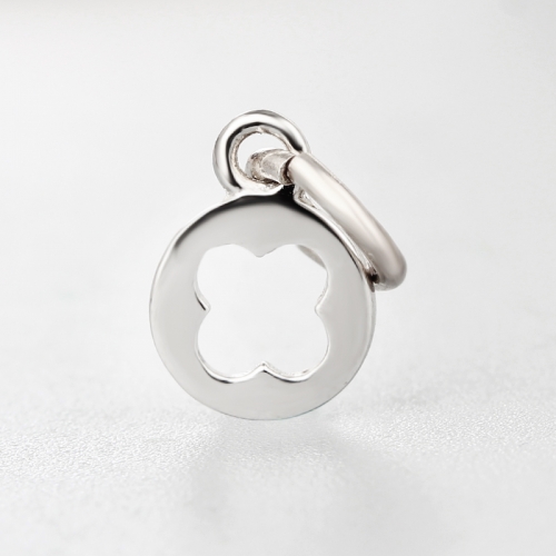 925 sterling silver round shape with a cross charms