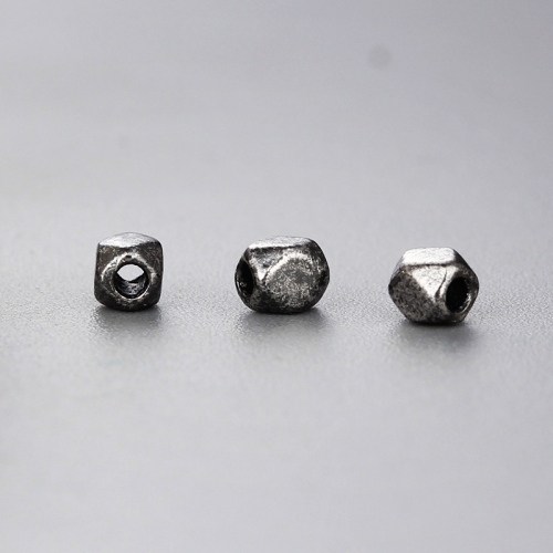 925 sterling silver black plating irregular shaped beads
