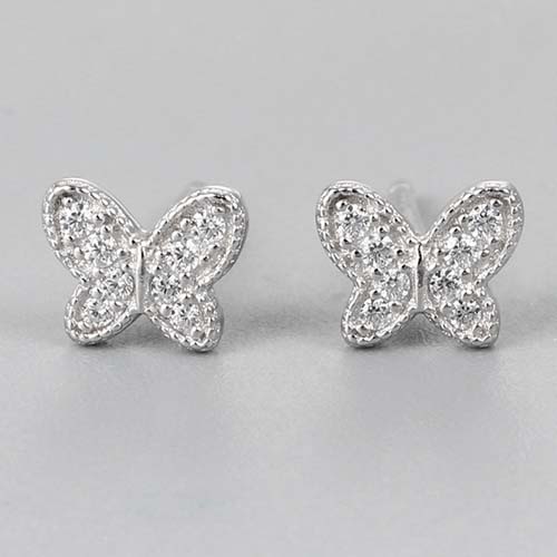 925 sterling silver butterfly stud earrings