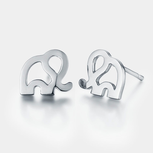 925 sterling silver elephant stud earrings