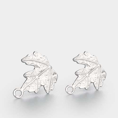 925 sterling silver leaf earring studs
