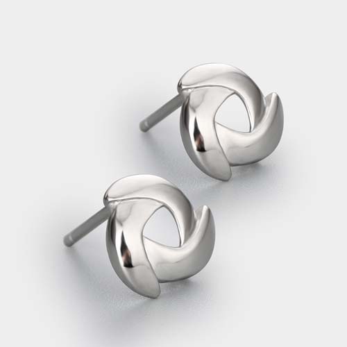 925 sterling silver small hollow fan earring studs