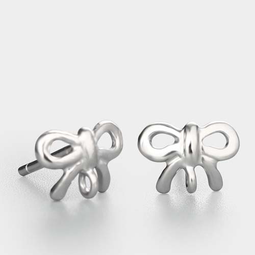 925 sterling silver butterfly knot stud earrings
