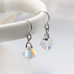925 sterling silver crystal hook earrings