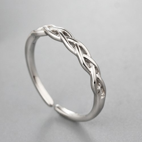 Fashion 925 sterling silver fancy twisted open rings