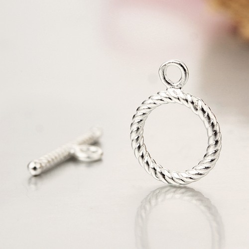 925 sterling silver twist toggle clasps