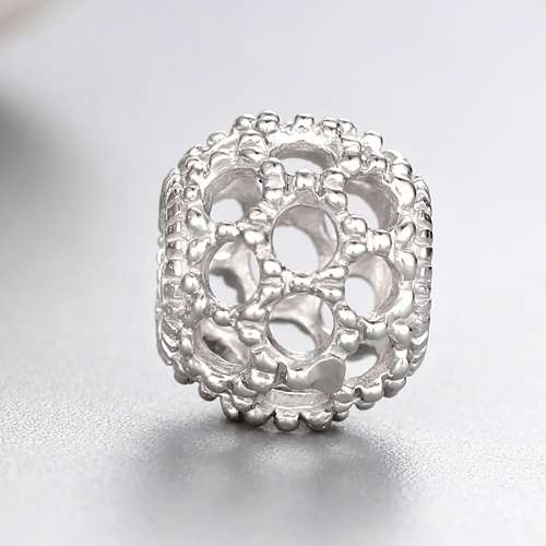925 sterling silver hollow round beads