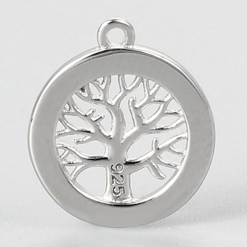 925 sterling silver tree of life round pendnats