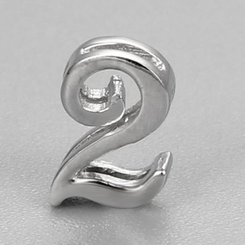 925 sterling silver number 2 charms
