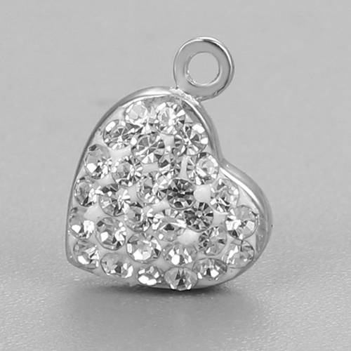 925 sterling silver heart charms bezels