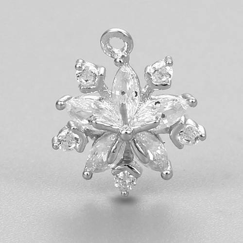 925 sterling silver snowflake pendant charm