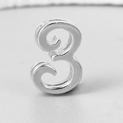925 sterling silver number 3 charms