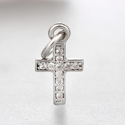 925 sterling silver cubic zirconia cross charms