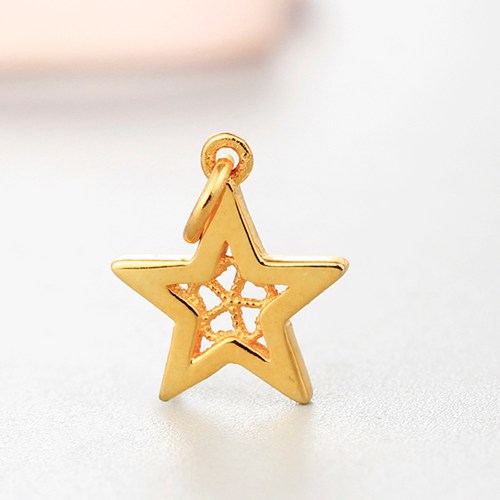 925 sterling silver hollow star charms