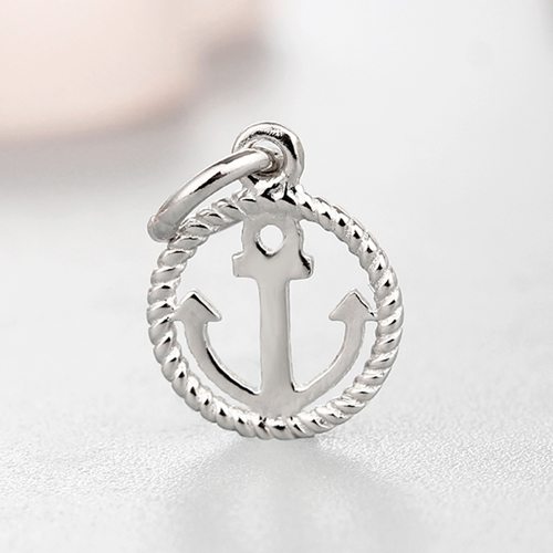 925 sterling silver anchor twist round charms