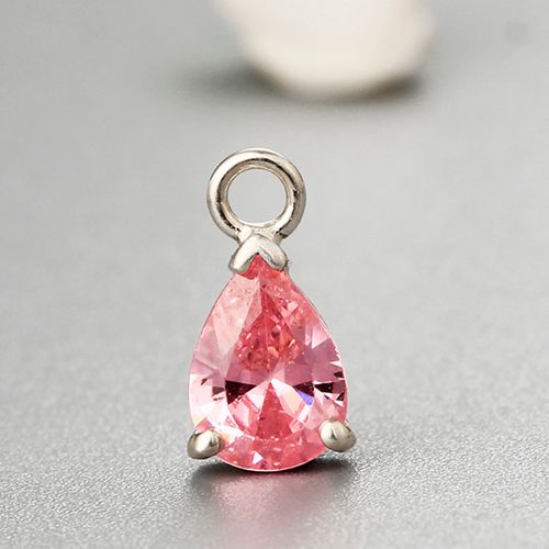 925 sterling silver tear drop gemstones charms -6.0mm