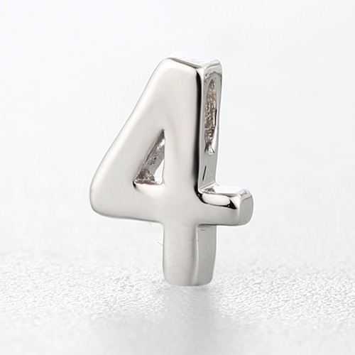 925 sterling silver luckly number 4 charms