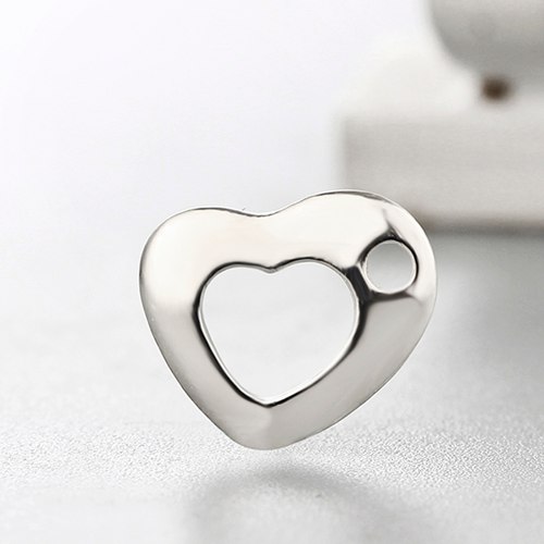 925 sterling silver hollow heart charms