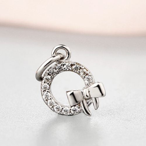 925 sterling silver cz stones bowknot charms