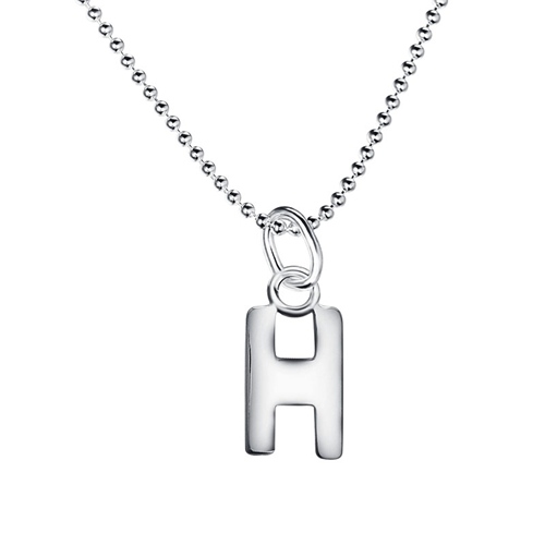925 sterling silver letter H pendant necklaces