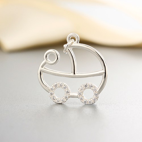 925 sterling silver baby carriage charm