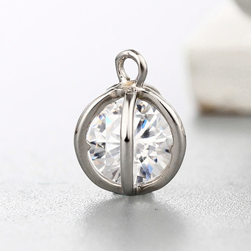 925 sterling silver cubic zirconia cage charms