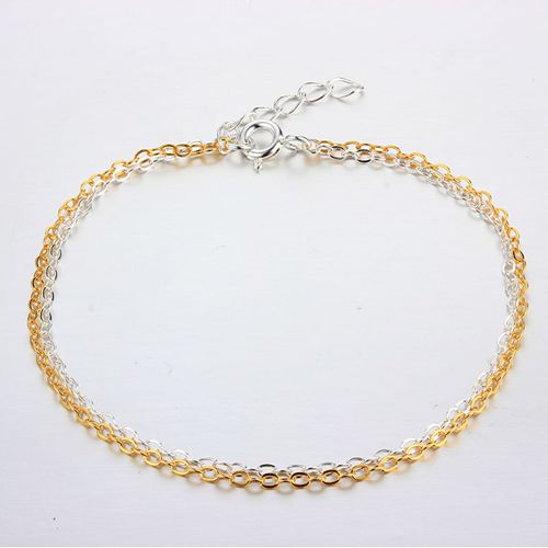 925 sterling silver double layers  chain bracelets