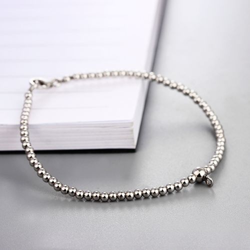 925 sterling silver simple smooth beads bracelets