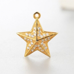 925 sterling silver cubic zirconia star charms