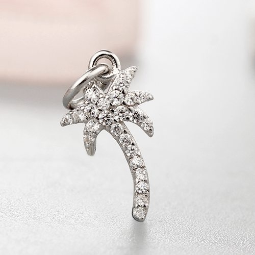 925 sterling silver coconut  cz palm charms