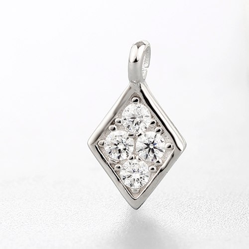 925 sterling silver cz diamond shaped charms