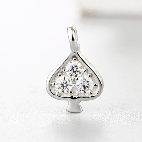 925 sterling silver cubic zirconia stone spade charms