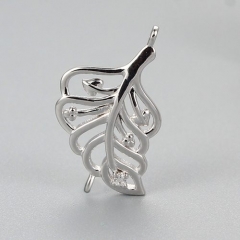 925 sterling silver leaf connector charms