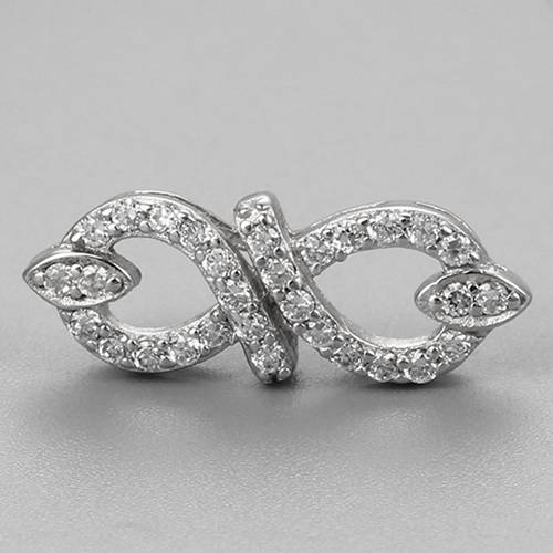 925 sterling silver cubic zirconia shape"8" charm