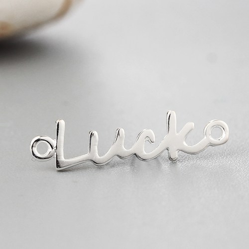 925 sterling silver letter luky words charm