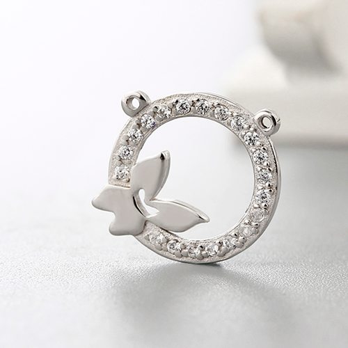925 sterling silver cubic zirconia ring connector charms