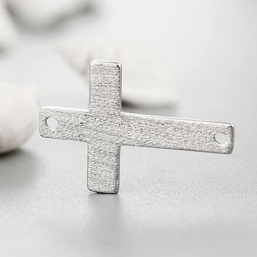 925 sterling silver brushed cross charms