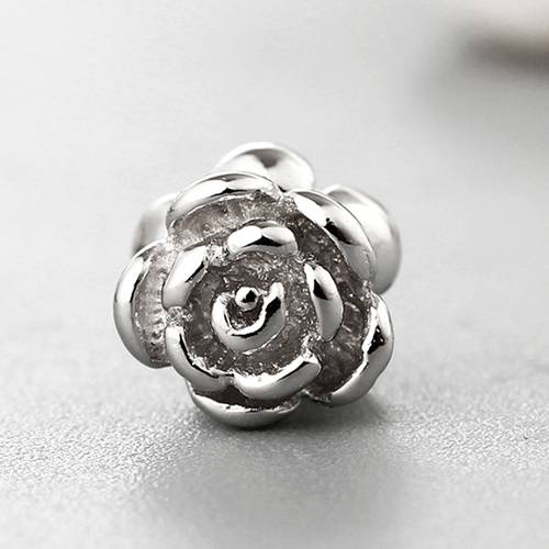 925 sterling silver two-side rose charms