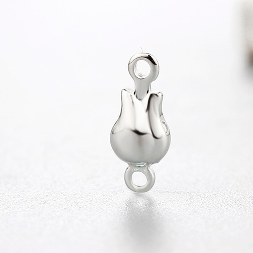 925 sterling silver flower bud connector charms