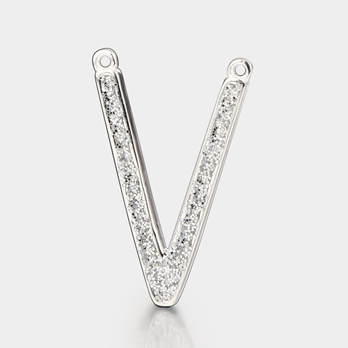 925 sterling silver giltter V connector charms