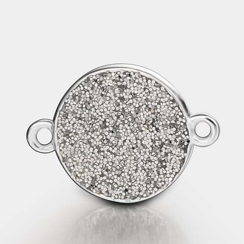 925 sterling silver gillter round connector charms