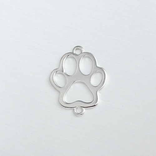 925 sterling silver hollow dog paw charm