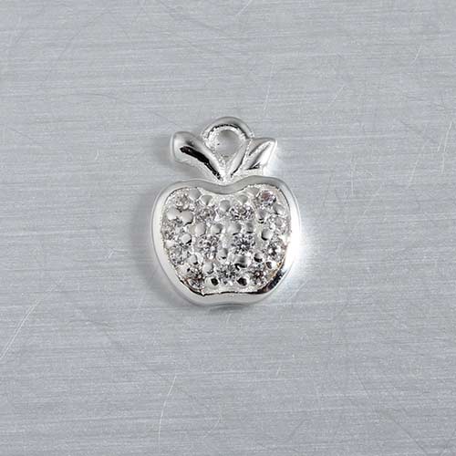 925 sterling silver cz apple charm