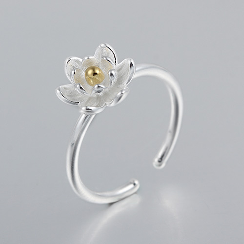 925 sterling silver flower open rings