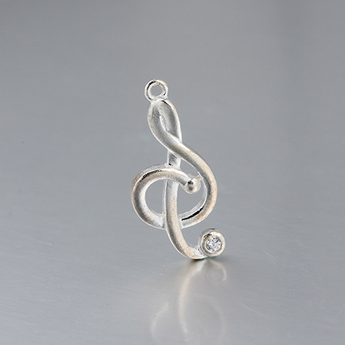 925 sterling silver cz music note charm