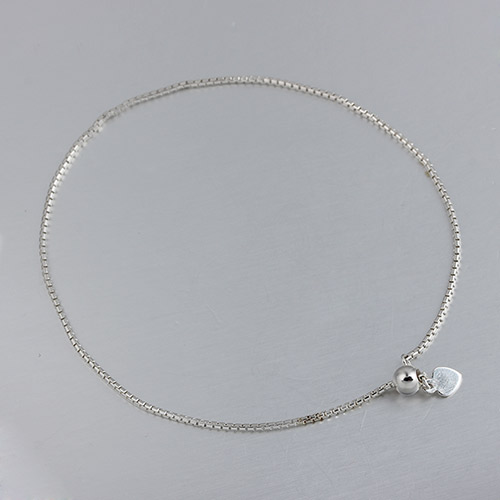 925 sterling silver heart tag slider bracelet