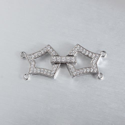 925 sterling silver CZ pearl clasp
