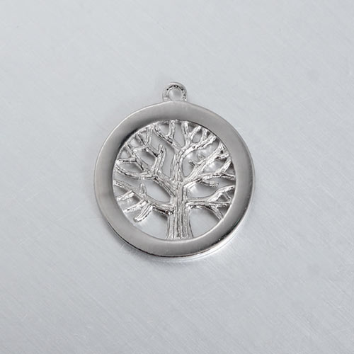 925 sterling silver tree of life round charm