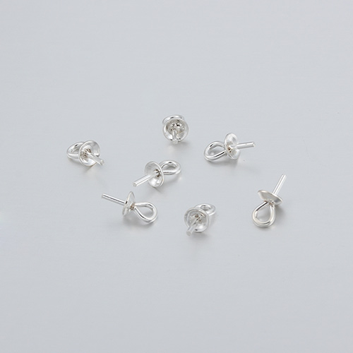 925 sterling silver 3mm pearl caps with ring